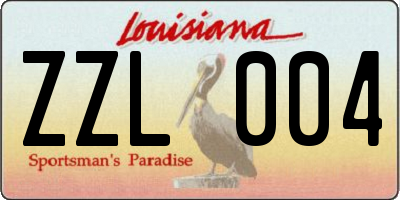 LA license plate ZZL004