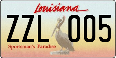 LA license plate ZZL005