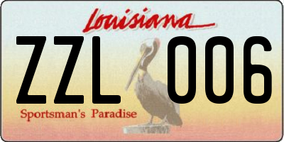 LA license plate ZZL006