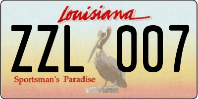 LA license plate ZZL007