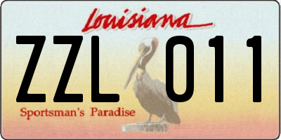 LA license plate ZZL011