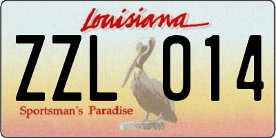 LA license plate ZZL014