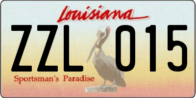 LA license plate ZZL015