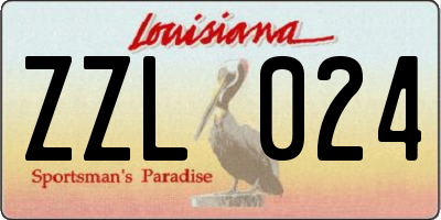 LA license plate ZZL024
