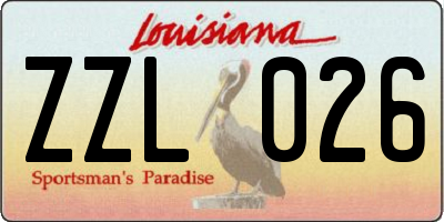 LA license plate ZZL026