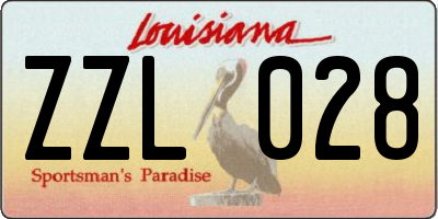 LA license plate ZZL028