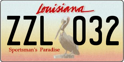 LA license plate ZZL032