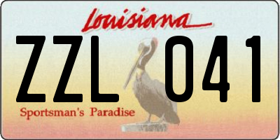 LA license plate ZZL041