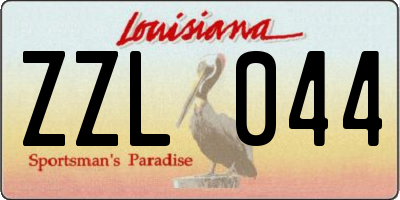 LA license plate ZZL044