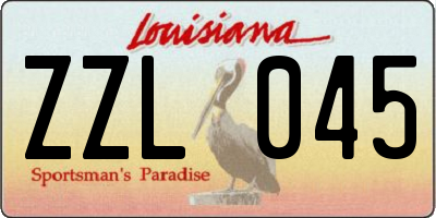 LA license plate ZZL045