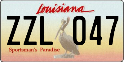 LA license plate ZZL047