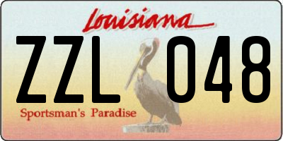 LA license plate ZZL048
