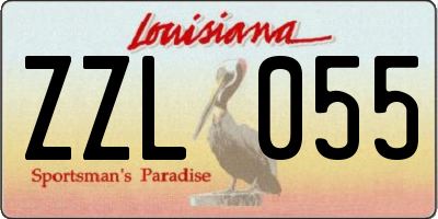 LA license plate ZZL055