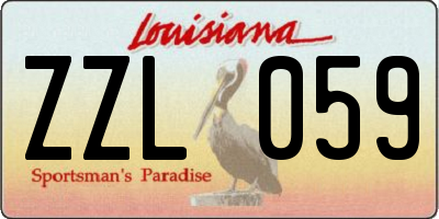 LA license plate ZZL059
