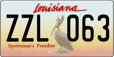 LA license plate ZZL063