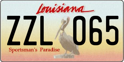 LA license plate ZZL065