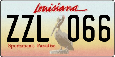 LA license plate ZZL066