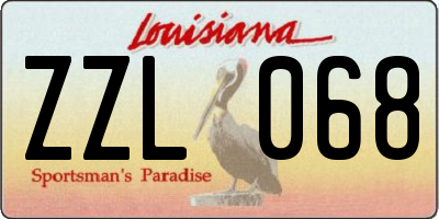 LA license plate ZZL068
