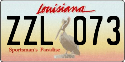 LA license plate ZZL073