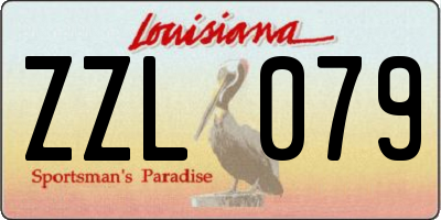 LA license plate ZZL079