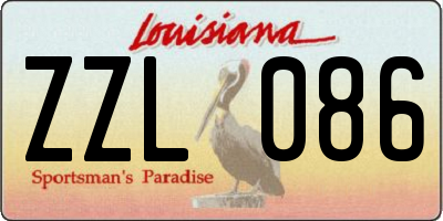 LA license plate ZZL086