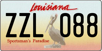 LA license plate ZZL088