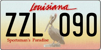 LA license plate ZZL090