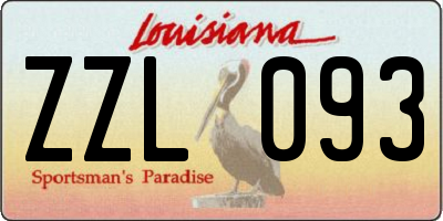 LA license plate ZZL093