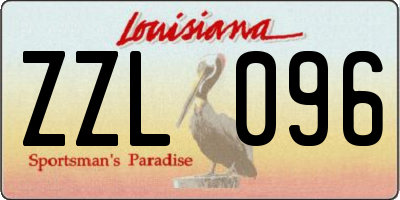 LA license plate ZZL096