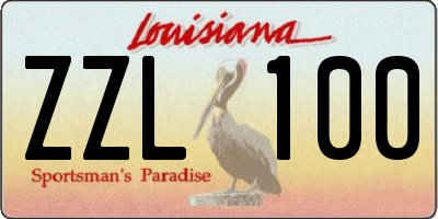 LA license plate ZZL100