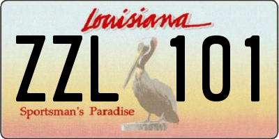 LA license plate ZZL101