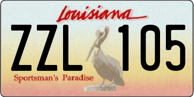 LA license plate ZZL105
