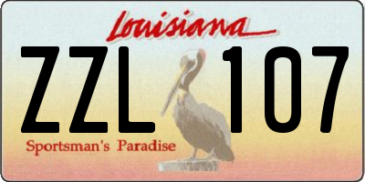 LA license plate ZZL107