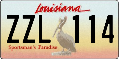 LA license plate ZZL114