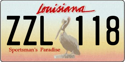 LA license plate ZZL118