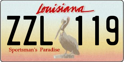 LA license plate ZZL119