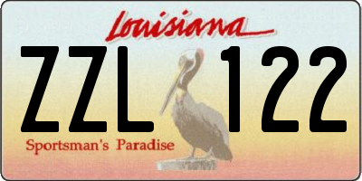 LA license plate ZZL122