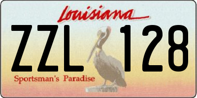 LA license plate ZZL128