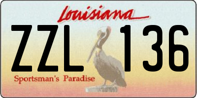 LA license plate ZZL136