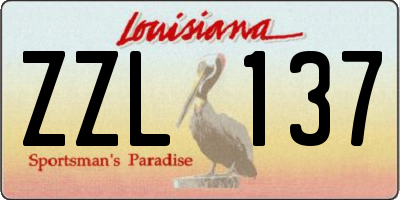 LA license plate ZZL137