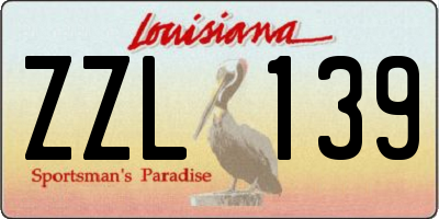 LA license plate ZZL139