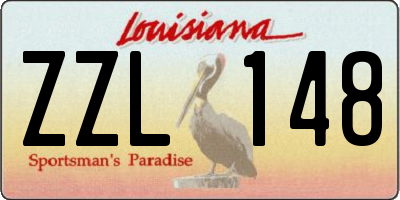 LA license plate ZZL148