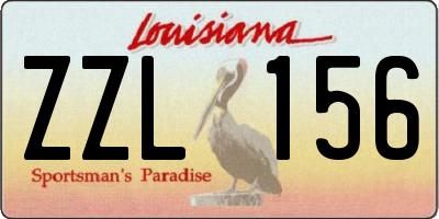 LA license plate ZZL156