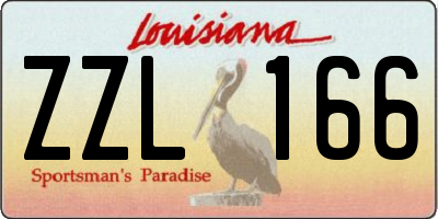 LA license plate ZZL166