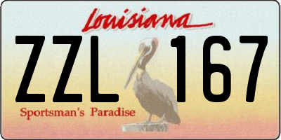LA license plate ZZL167