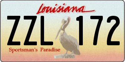 LA license plate ZZL172
