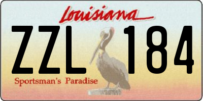 LA license plate ZZL184