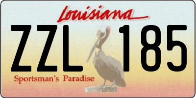 LA license plate ZZL185
