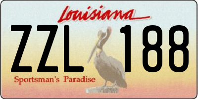 LA license plate ZZL188