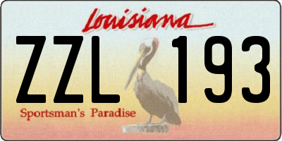 LA license plate ZZL193